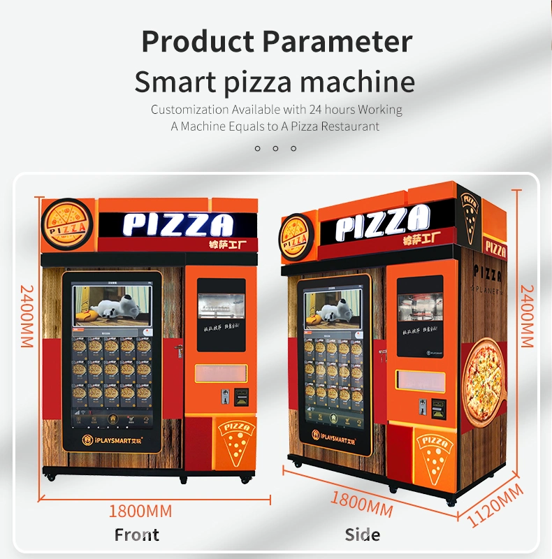 2022 New Style Commercial Smart Pizza Vending Machine with Touch Screen Coin Operated Fresh Hot Fast Food Fully Automatic for Sale Manufacturer