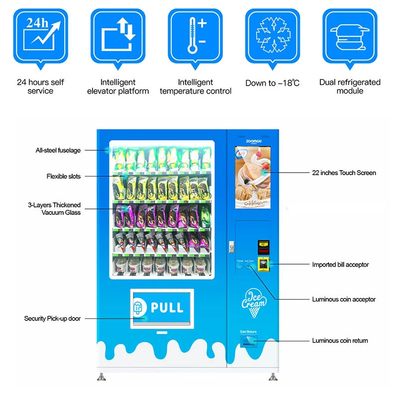 Zg Automatic Fresh Fruit Vegetables Frozen Food Vending Machine for Sale