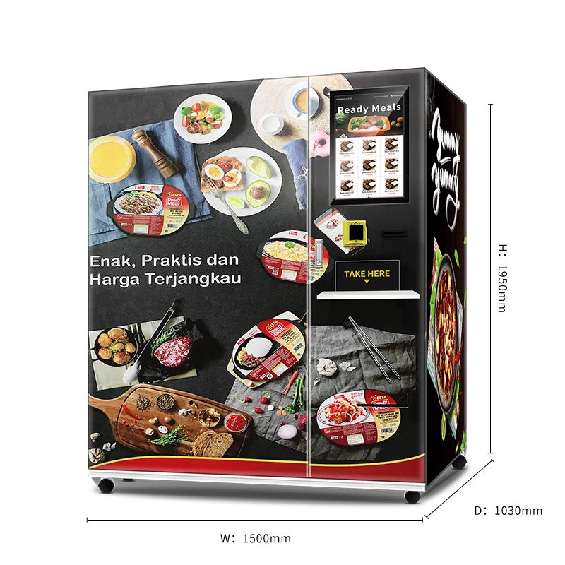 Outdoor Ready Meals Vending Machine Automatic Hot Food Vending Machine Frozen